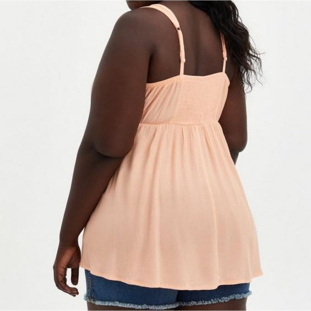 TORRIDāBabydoll Gauze Embroidered Tank - Picture 3 of 10